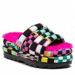 Casual Mules Slides UGG - W Maxi Checks Slide 1130842 Blkm Colourful