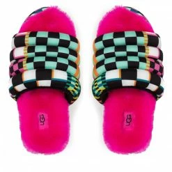 Casual Mules Slides UGG - W Maxi Checks Slide 1130842 Blkm Colourful -Togoshi Sales Store 05 0000301231585 kt